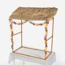 Fun Express Tabletop Tiki Hut Bar Stand - Premium Luau Party Decorations & Hawaiian Centerpiece | Tropical Beach Party Decor for Indoor & Outdoor Events | Professional-Grade Bamboo Design