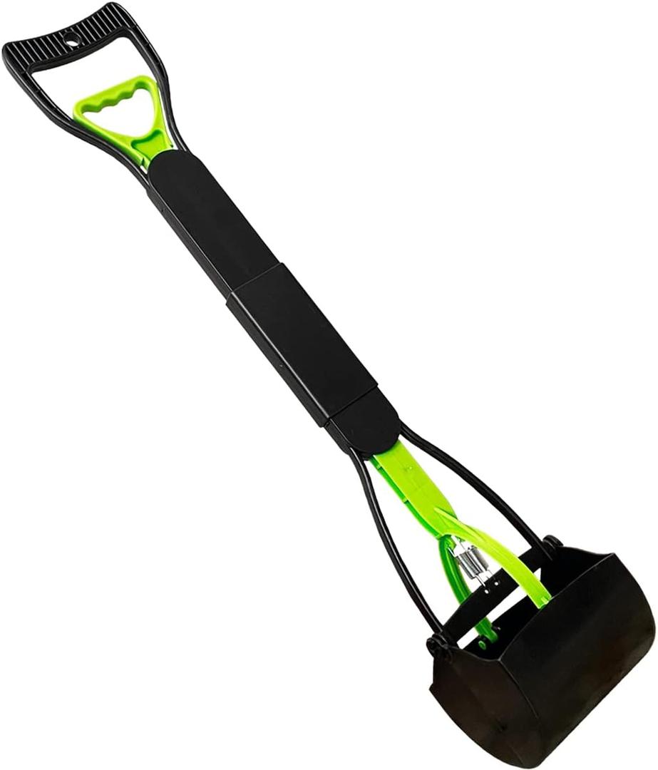 28" Large Pooper Scooper for Dogs, Heavy Duty Poop Scooper for Large Medium & Small Dog, Pet Dog Pooper Scooper for Grass & Gravel Pick Up (Green)