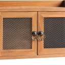 COLLECTIVE HOME - Storage Cabinet, Mini Countertop Cabinet, Wood Organizer for Kitchen Living Room Bedroom Bathroom Office with Magnetic Door, 14.5 x 6.5 x 10 (Brown)