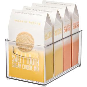 iDesign Stackable Pantry Bin with Handles - Organizer Bin for Fridge, or Freezer, Clear, Made in USA (No Size)