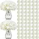 104Pcs Hydrangea Artificial Flowers Bulk, White Hydrangeas Flowers
with 104-Stems, Full Hydrangea Decor, for Wedding Centerpieces, Arch and Background, Bridal Shower and Home Decor