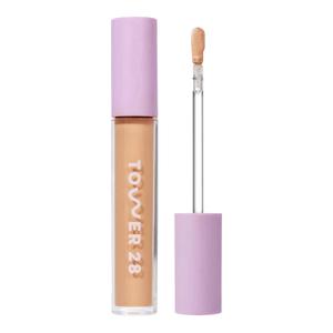 Tower 28 Swipe Serum Concealer - Hydrating Medium-Full Coverage Concealer + Under Eye Brightener - Skin Care Infused Makeup with Hyaluronic Acid + Soothing Centella - 10.0 Medium/Tan Neutral (0.22 oz)