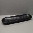 Creative Co-Op Decorative Paulownia Wood Bowl, Black (22.75" L)