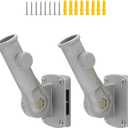 NQ Flag Pole Holder Adjustable, Flag Pole Bracket for Outside House Heavy Duty Aluminum, Multi-Position Flag Pole Mounting Bracket Rust Free with Hardwares, 1" Inner Diameter (Silver- 2 Pack)