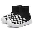MORENDL Toddler Sock Shoes Baby Walking Shoes Infant Slippers Boys & Girls Non-Slip Sneakers Black Plaid Size 140