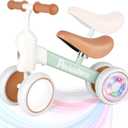 Baby Balance Bike for 1-3 Year Old Boys Girls, 12-36 Month Toddler Balance Bike, 4 Wheels Baby Bike Toddler First Birthday Gifts (Colorful Lighting)