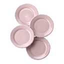 Euro Ceramica Savannah Collection 8.75" Elegant Ceramic Salad/Dessert Plates, Pink