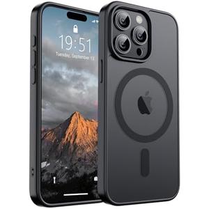 SUPFINE Magnetic for iPhone 15 Pro Max Case (Compatible with MagSafe) (Military Grade Drop Protection) Translucent Matte Shockproof Phone Cover, Black SUPFINE Magnetic for iPhone 15 Pro Max Case (Compatible with MagSafe) (Military Grade Drop Protection) Translucent Matte Shockproof Phone Cover, Black