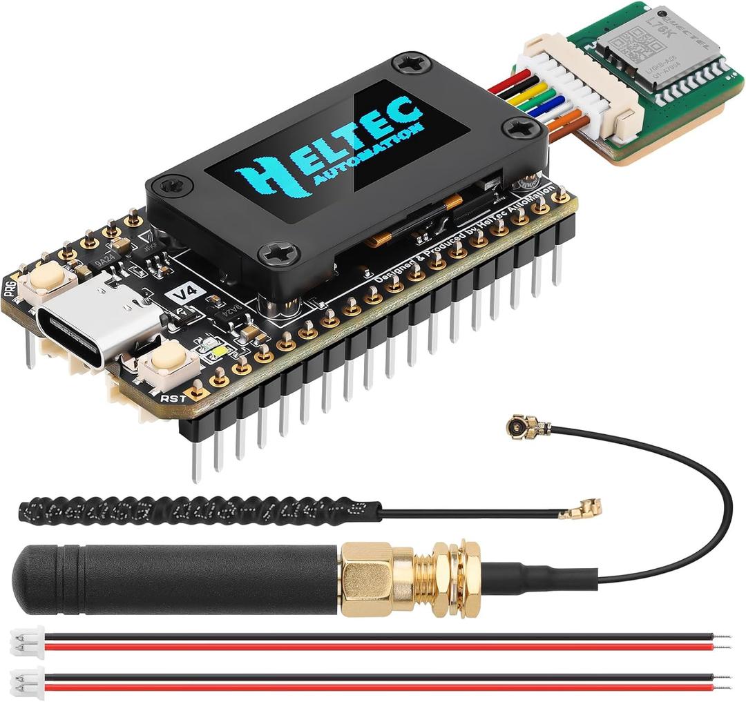ESP32 LoRa V4 Development Board + L76 GNSS Module, Upgraded ESP32-S3 SX1262 LoRa WiFi Bluetooth 2MB PSRAM 16MB Flash 915MHz Antenna OLED Support GPS Solar for Arduino Meshtastic LoRaWAN