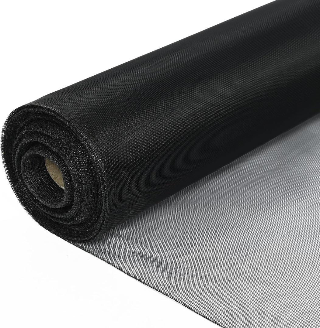 304 Stainless Steel Screen Roll 47.2 inch x 98.4 feet High Visibility Window Screen Mesh for Door Porch Patio Sliding Door Screening Replacement (Black)