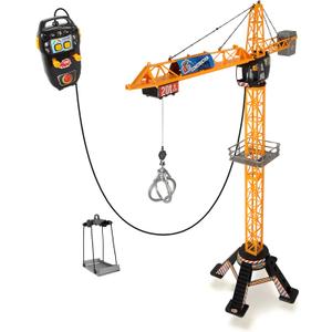 DICKIE TOYS Mighty Construction Crane with Remote Control, 48" inches and 350 Degree Rotation Trolley, for Ages 3 and up