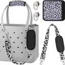 OUTXE Strap Wrap for Bogg Bag, Adjustable Crossbody Shoulder Strap, Neoprene Handle Wrap Protector, Universal Beach Bag Accessories Compatible with Simply Southern& Simple Modern, Leopard