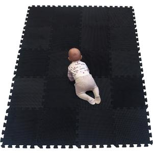 YIMINYUER 20 Tiles (30cm30cm1cm Each Tile) Baby Soft Puzzle Play Mats, Kids Thick EVA Foam Floor, Toddlers & Children's Soft Interlocking Mat R04G301020 (142114CM, Black)