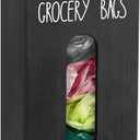 Farmhouse Wooden Grocery Bag Holder and Dispenser, Wall Mounted Plastic Bag Holder and Dispenser with Extra-Wide & Easy-Access Openings, Garbage Bag Dispenser Anti-Fingerprint Rustic Finish Bags Saver (Black)