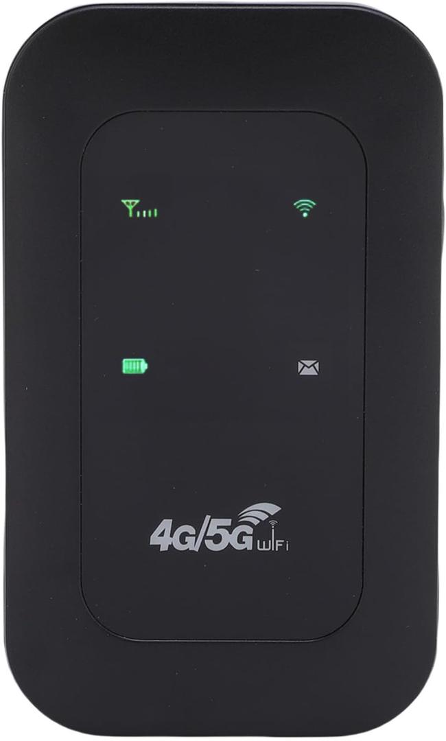 4G 5G Portable WiFi Hotspot Mobile Router with 3200mAh Battery & SIM Card Slot for Travel Home 300Mbps High Speed Supports 10 Devices