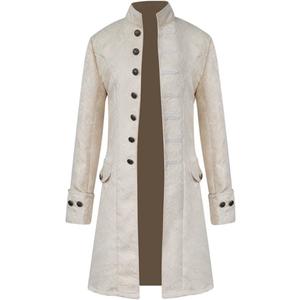 H&ZY Men Steampunk Vintage Jacket Halloween Costume Retro Gothic Victorian Frock Coat Uniform (3X-Large)