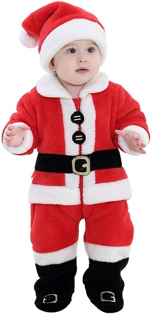 QIAONIUNIU Baby Santa Costume Toddler Christmas Dress Up Romper 1-60months (3-4T/Height 39"-42")