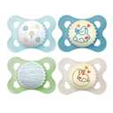 MAM Original Day & Night Pacifiers, Binky Pacifier for 0-6 Months, BPA-Free Silicone, Glows in The Dark, Best for Newborn Babies, Developed with Medical Experts, 4 Count Binkies (Artic Blue / Ivory)