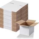 Calenzana 8x6x6 Shipping Boxes Set of 40, White Corrugated Cardboard Box for Mailing Packing Gifts Small Business