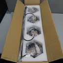 4 Light Farmhouse Vanity Light for Bathroom, Wood Bathroom Vanity Light Fixtures Over Mirror, Rustic Sconces Wall Lighting with Metal Lampshade for Living Room, Bedroom, Hallway (Black)