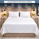 Cottington Lane RV King Sheets 100% Egyptian Cotton, RV King 72" x 80" Premium Quality 4 Piece Sheet Set for Campers & Motorhomes, High Thread Count White Solid with 6-10" Deep Pocket