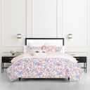 kate spade new york Curious Garden 3-Piece Full/Queen Comforter Set, 100% Cotton Reversible Cover, All Season Warmth Bedding, Machine Washable, Pink Multicolor