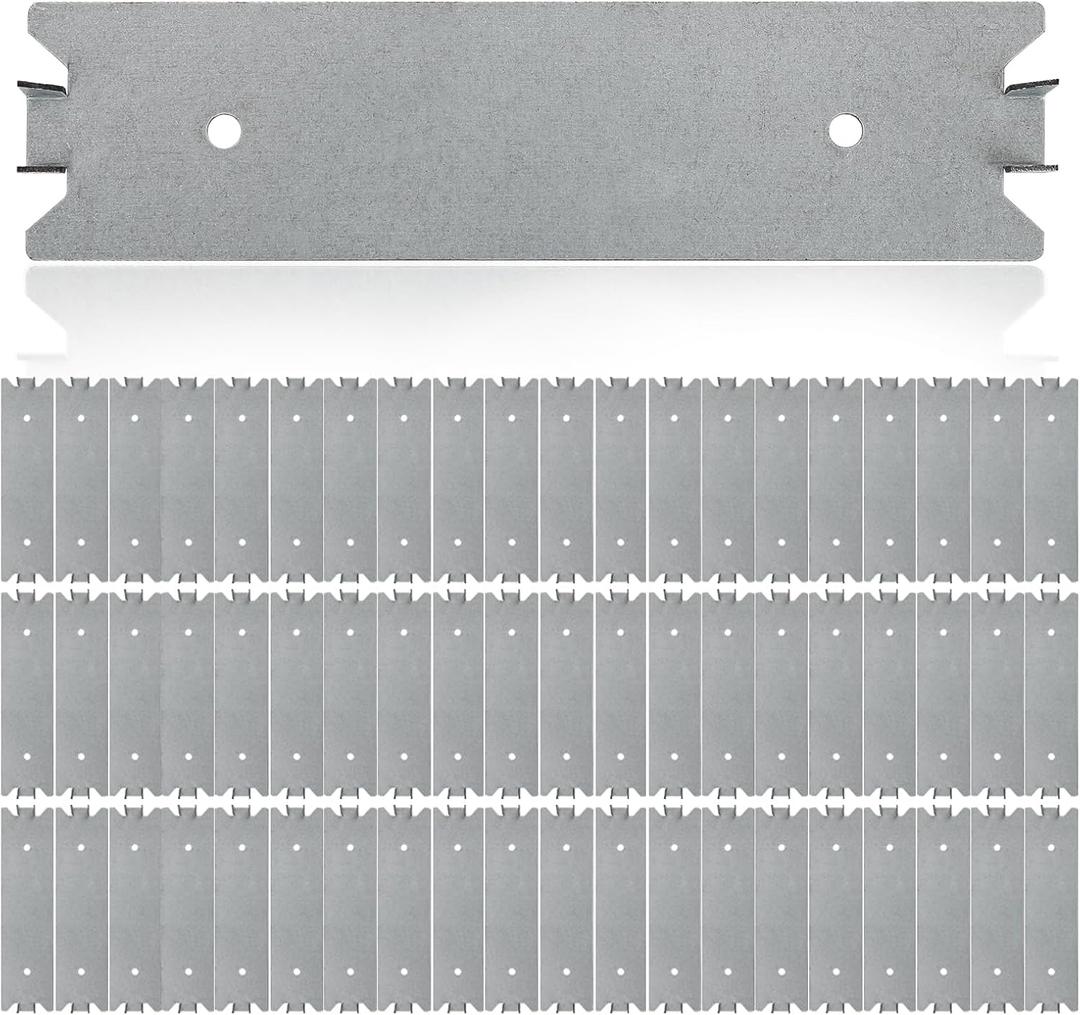 60 Pcs 6 x 1.5 Inch Accessories Nail Plate for Wood Studs, Metal Cable Protector Plates with Pointed Prongs Safety Furniture Hardware for Protecting Plumbing and Wiring