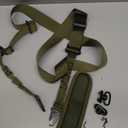Tactical Single One Point Bungee Gun Rifle Sling Strap with HK Clip Shoulder Pad, Green