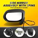 Left Driver Side Mirror Assembly Compatible with 2006-2011 Civic Non-Heated Power Manual Folding Not Compatible with Civic Coupe & Civic Del Sol Match to Black 76250SNEA01 (3Pins)