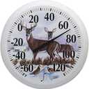 Springfield Indoor Outdoor Thermometer, Wireless Outdoor Thermometer with Large Numbers for Patio, Pool, and Indoor Areas, 13.25-Inch, Winter Deer