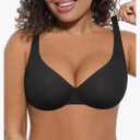 FeelinGirl Bras for Women Unlined No Padding Comfort Underwire Full Coverage Seamless Plunge Everyday Bras 34DD
