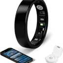 Smart Ring - Free SpO2 Sleep Tracker | No Subscription | IP68 Waterproof Fitness Tracker | 24/7 Activity Monitor | Step Counter & Tracking | Sleep & Workout Accessory Black 10