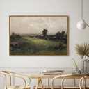 InSimSea Framed Canvas Wall Art Vintage Decor, Framed Vintage Landscape Canvas Wall Art, Wild Field Oil Painting Prints, Cottagecore Bedroom Bathroom Office Decor, 24"x36"