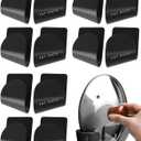 Tendiren Pot Lid Organizer, 6 Pairs of Adjustable Wall Mount Pot Lid Holder Cabinet Door, Pot and Pan Hangers for Kitchen Wall Mount, Cabinet Door Lid Organizer, Save More Space (Black)