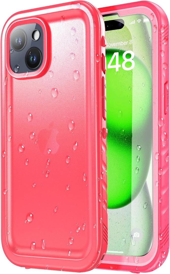 SPORTLINK for iPhone 15 Plus Case - IP68 Waterproof Military Protective Full Body Heavy Duty Shockproof 360 Sealed Dustproof with Camera Screen Protector Cover for i Phone 15 Plus 6.7" Pink