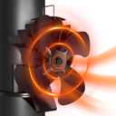 TCFUNDY Heat Powered Wood Stove Fan Pipe/stove Fireplace Fan, 4 Blades Heat Powered Fan, Silent Operation Motors, Fit for Wood Burning Stove/Pellet/Log with Magnetic Thermometer