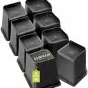 Yookwutar Bed Risers 2 inch, 3 inch, 4 inch, 6 inch, 8 inch Heavy Duty, Oversized Furniture Riser for Couch Sofa Table Chair Leg Frame Dorm, Support up to 6000 Lbs (Black 8 Pack, 6 inch)