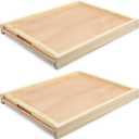 Colingmill 2 Set 10 Frame Beehive Bottom Board with Entrance Reducer Beehive Screened Bottom Base Wood Entrance Board for Beekeeping Wood Color