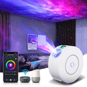 Galaxy Projector for Bedroom, Star Projector Galaxy Light, Smart APP&Voice Control, Northern Lights Projector, Nebula Lamp, Night Light Projector for Room Decor, Christmas Gifts for Grandkids Teens (SK20-White)