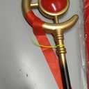 Frieren Cosplay Staff, 58" Red & Gold Magic Wand Prop, Assembleable PVC & Foam Cosplay Staff for Halloween, Costume Accessories & Collectors