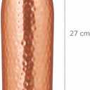 100% Pure Copper Water Bottle 32 oz / 950 ml - Leak Proof Bottle with Gift Pouch, Handmade Hammered Design, BPA Free Reusable Bottle with Cleaning Brush for Yoga Gym Travel