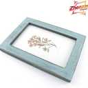 3 x 4x6 Inches Simple Rectangular Desktop Family Picture Photo Frame with Glass Front (Blue)