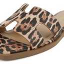Soda Women Slip-On Sandals H-Band Flip-Flops Slides Square KNIT Leopard Cheetah, Size 7 