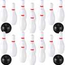 RoundFunny 2 Pack 7.1 Inch Bowling Set, Indoor Outdoor Portable Lawn Game Include 20 Bowling Pins and 4 Plastic Ball for Boys Girls Educational Birthday Gift Party School Toy