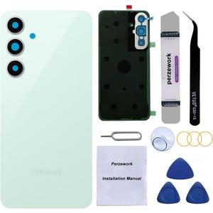 Rear Back Glass Replacement for Samsung Galaxy S24 FE 6.7 Inches with Reparing Toolkit and Manual (Mint)