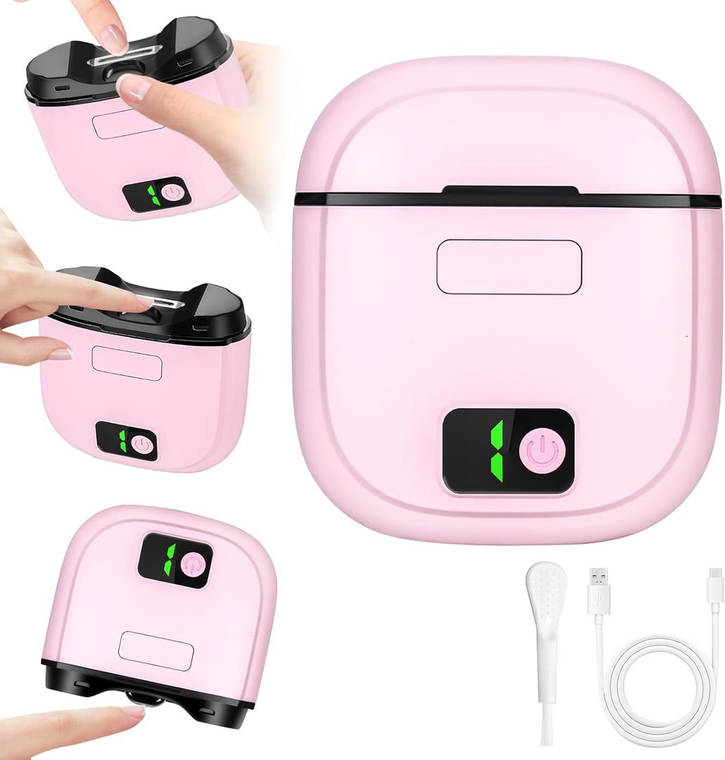 Electric Nail Clippers,3-Speed Adjustable Automatic Nail Clippers, Nail Clippers with Led Indicator Lights,USB Rechargeable,Adult,Child,and Elderly Safe Electric Nail Trimmers (Pink)