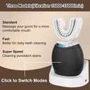 Electric Toothbrush for Adults,360 Degree Cleaning Sonic Toothbrush, U Shaped Tooth Brush has 23760 Nylon Bristles, Sonic Automatic with 3 Modes Standard, Fast, Ultra Fast(Black)