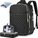 MOMUVO Travel Backpack for Women, Carry On Backpack Airline Approved with 3 Packing Cubes, 15.6 Inch Laptop Backpack with USB Charging Port, Casual Daypack for Weekender Business College, Black