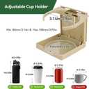 2pcs Adjustable Folding Cup Holder Automotive Water Drink Bottle Holder, fit Most Size Mugs Bottle, with Screws and Tapes, for Car Auto Truck RV Boat Van Camper Caravan Marine Yacht (Beige)