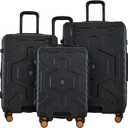 Wrangler ATG Outland Expandable Hardside Luggage, Jet Black, 3 Piece Set, Size: 3 Piece Set (22"/26"/30")